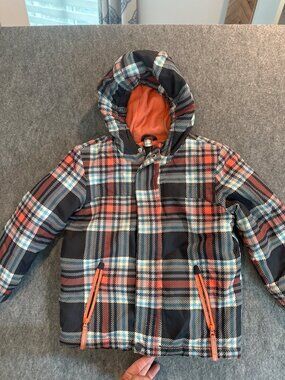 Cat & Jack Toddler Plaid Hooded Puffer Jacket 5T Multicolor